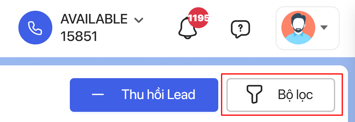 Lọc danh sách Lead cần thu hồi