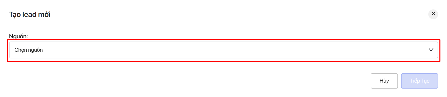 Chọn nguồn lead