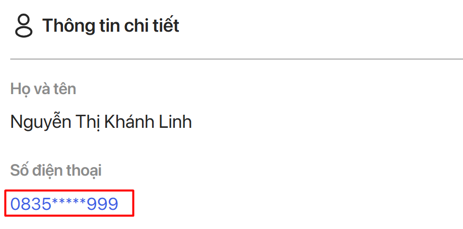 Click vào số điện thoại khách hàng