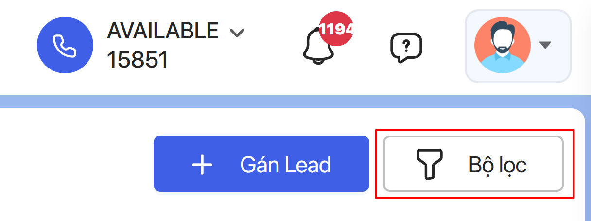 Lọc danh sách Lead cần phân bổ