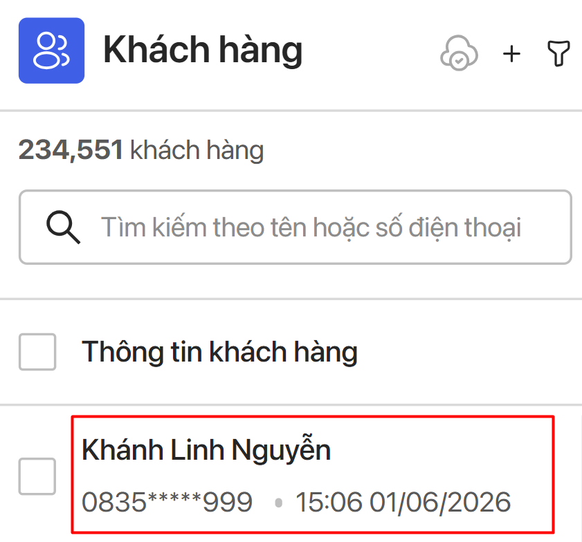 Mở hồ sơ khách hàng cần tra cứu