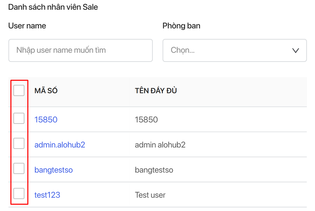 Chọn người nhận Lead