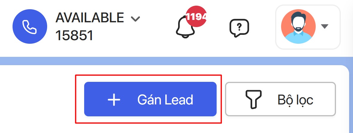 Nút Gán lead