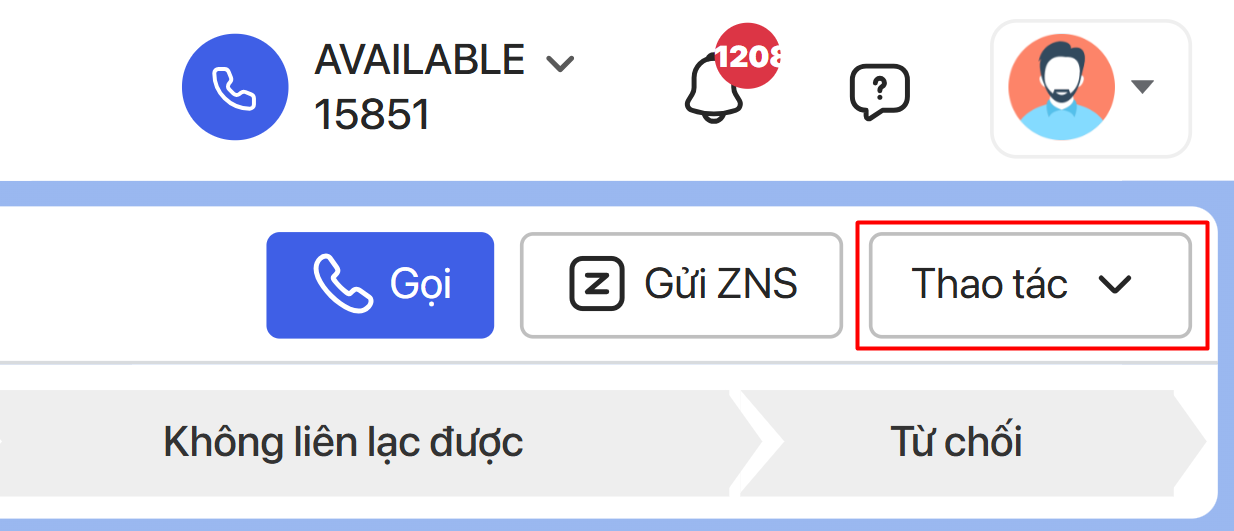 nút thao tác