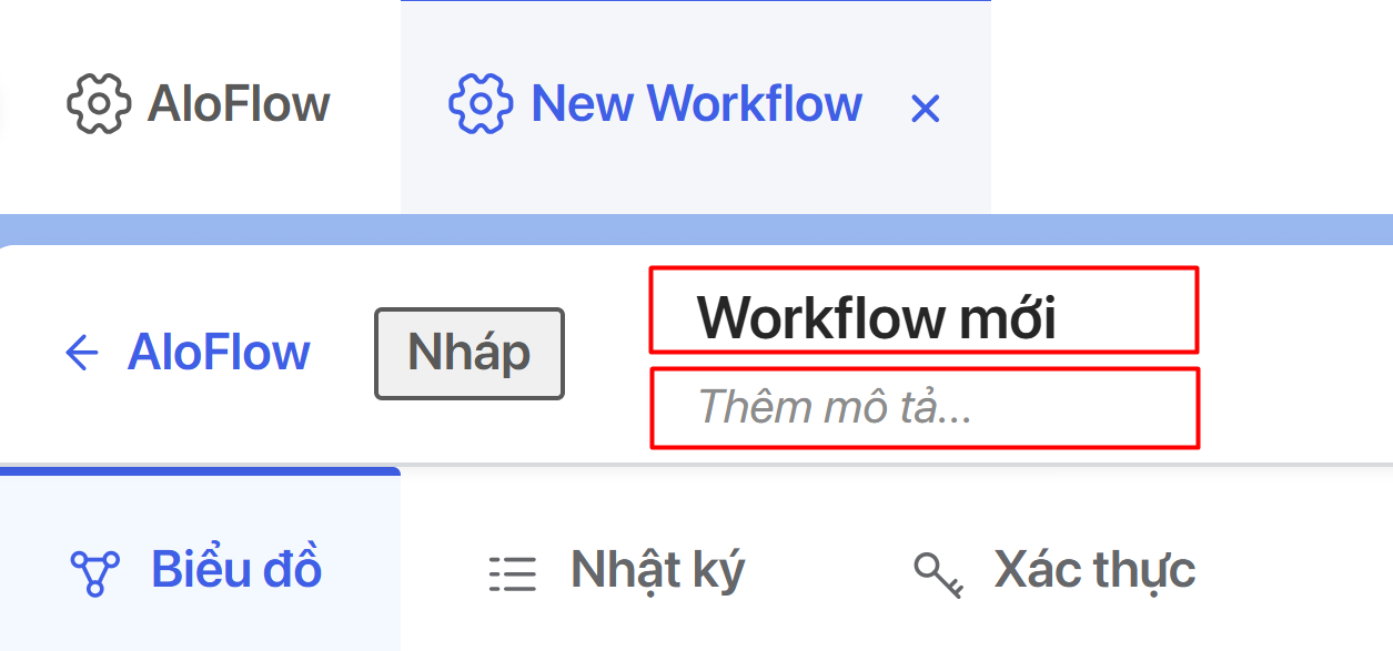 Nhập thông tin workflow