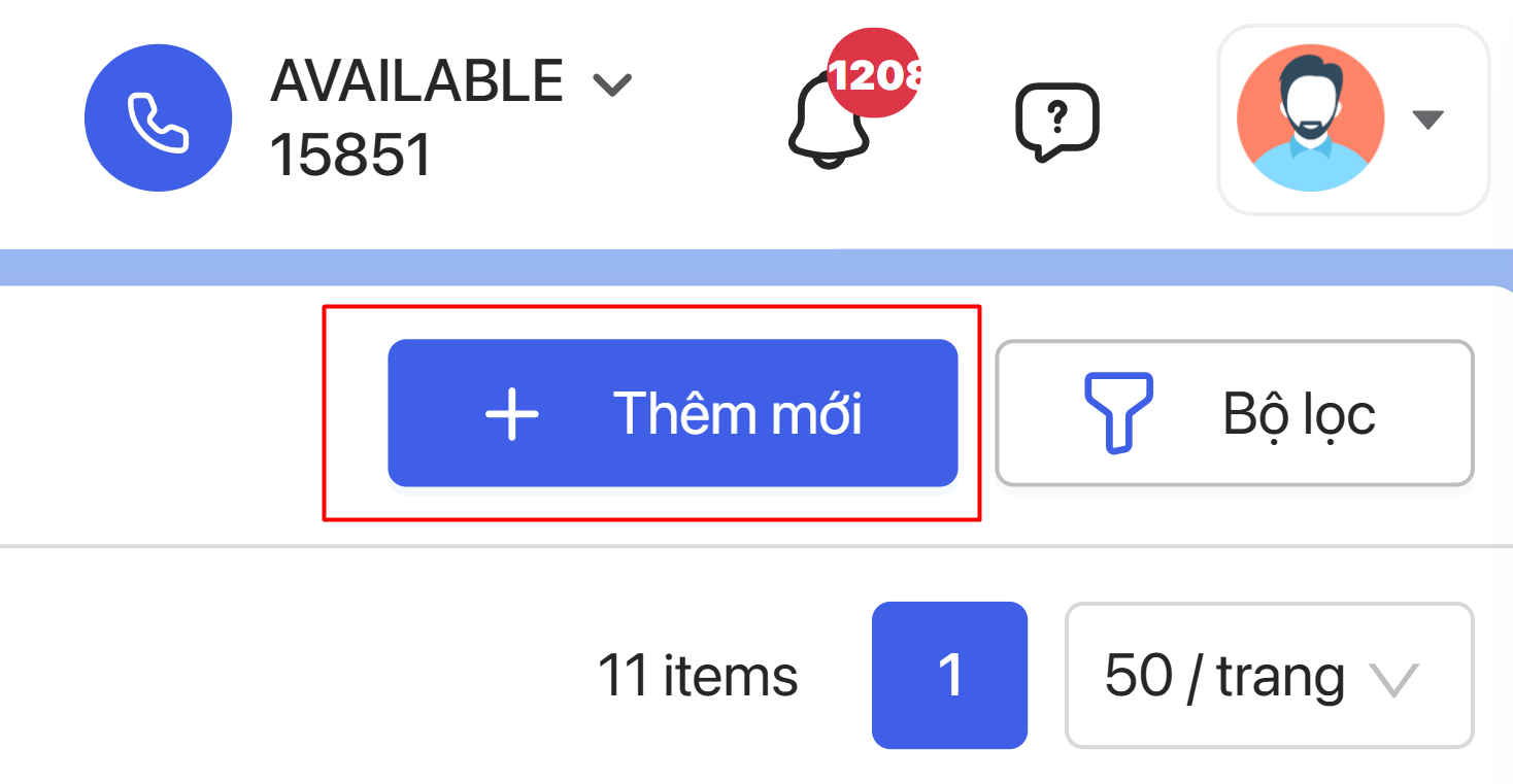 Nút Thêm mới SLA