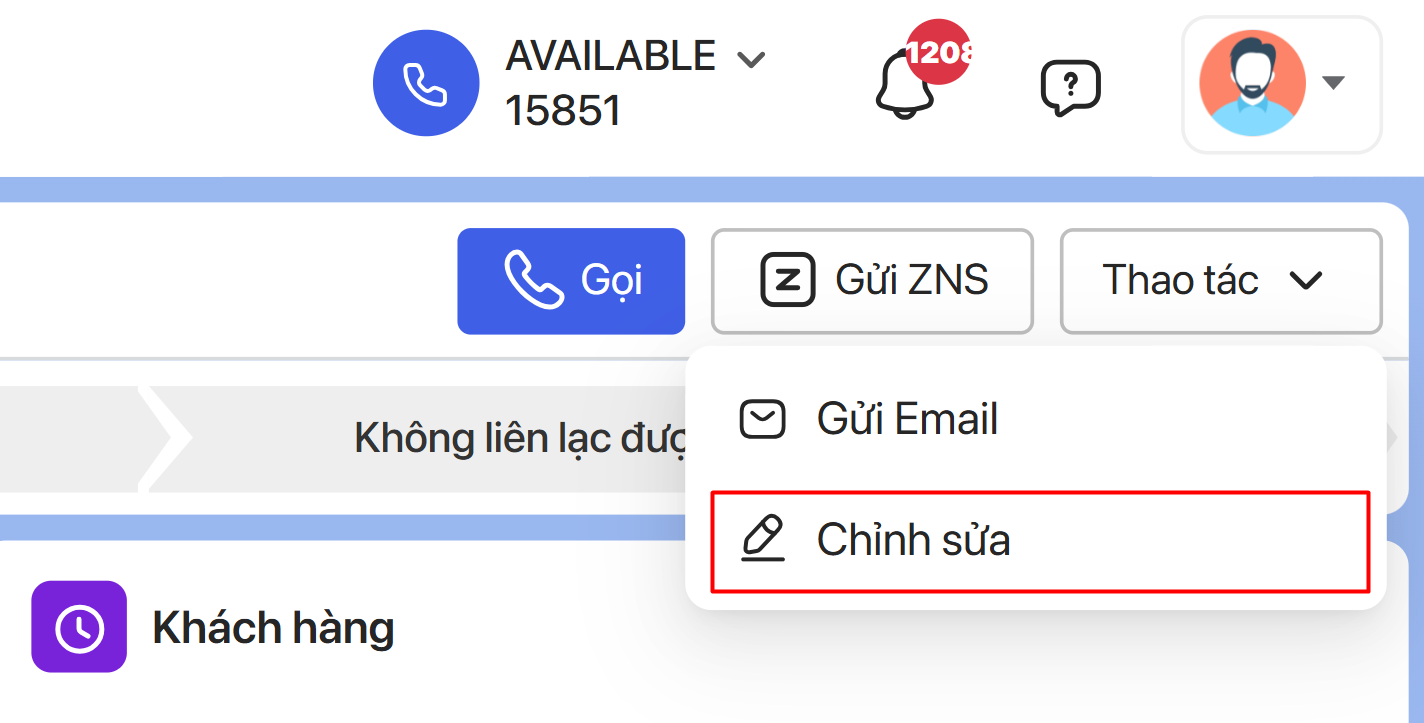 nút chỉnh sửa lead