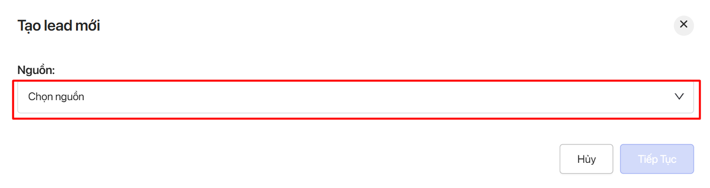 Chọn nguồn Lead