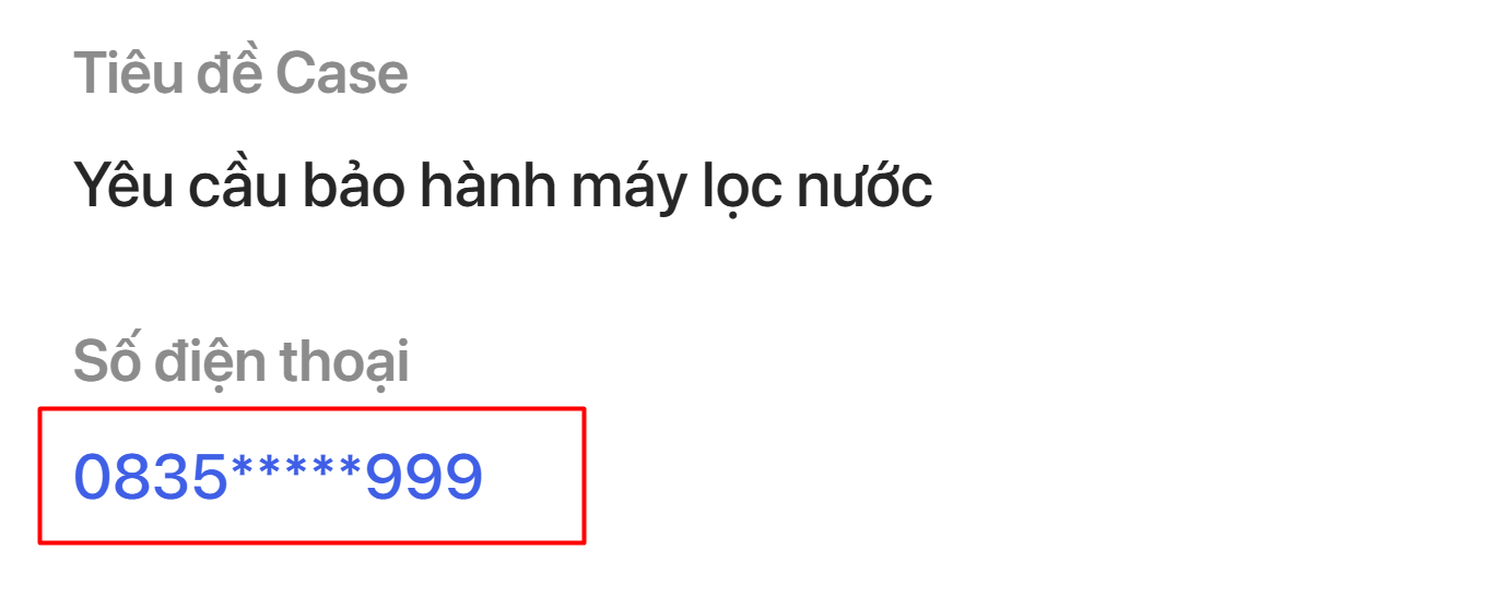 Click2Call từ danh sách Case