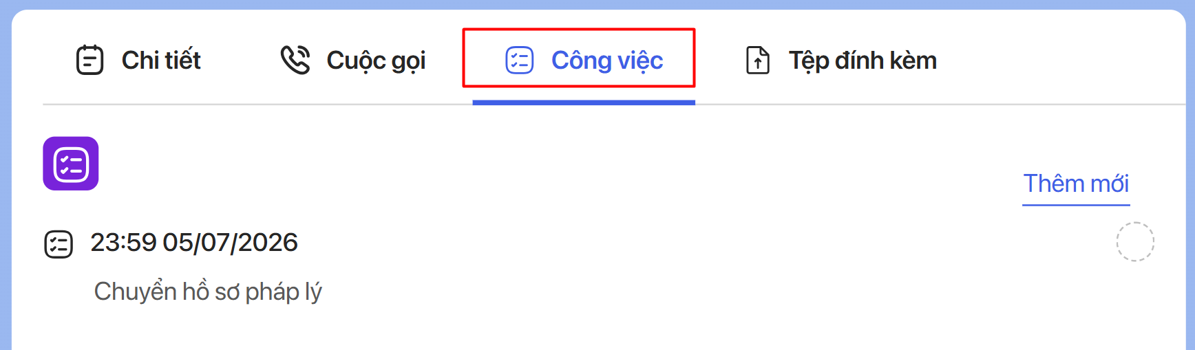 Tab Công việc