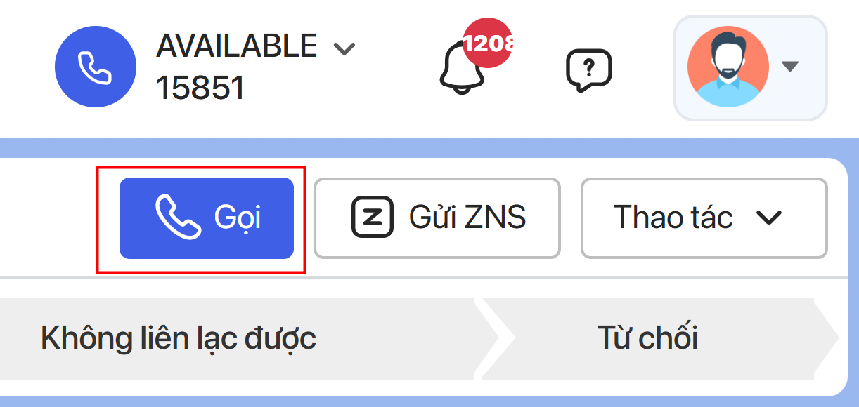 nút gọi lead detail