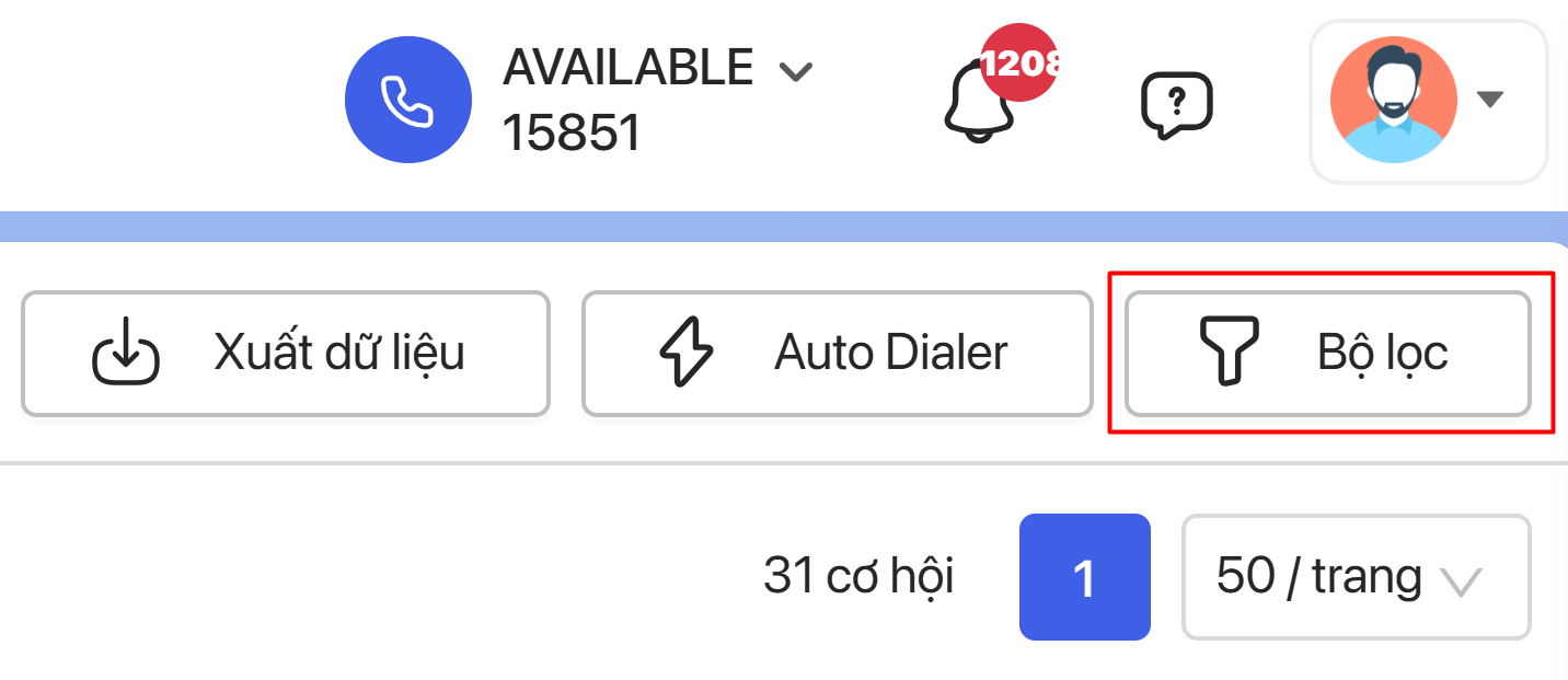 nút bộ lọc XLCH