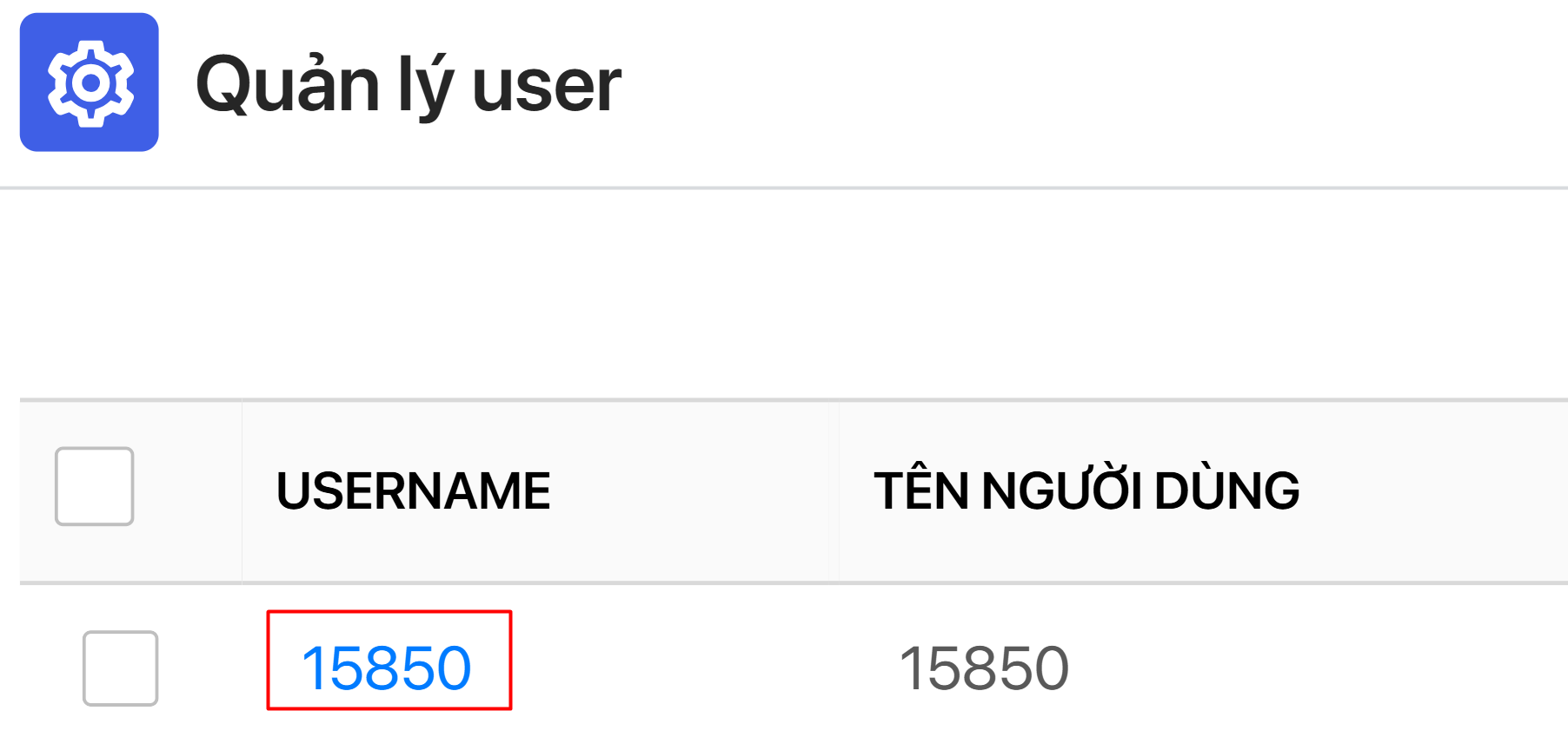 Xem thông tin User