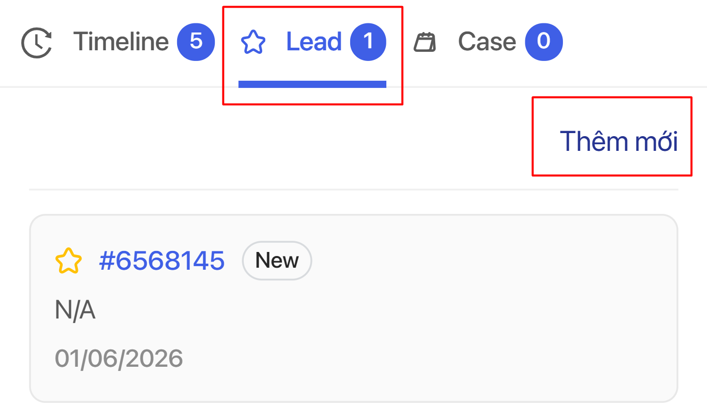 Thêm mới Lead từ hội thoại